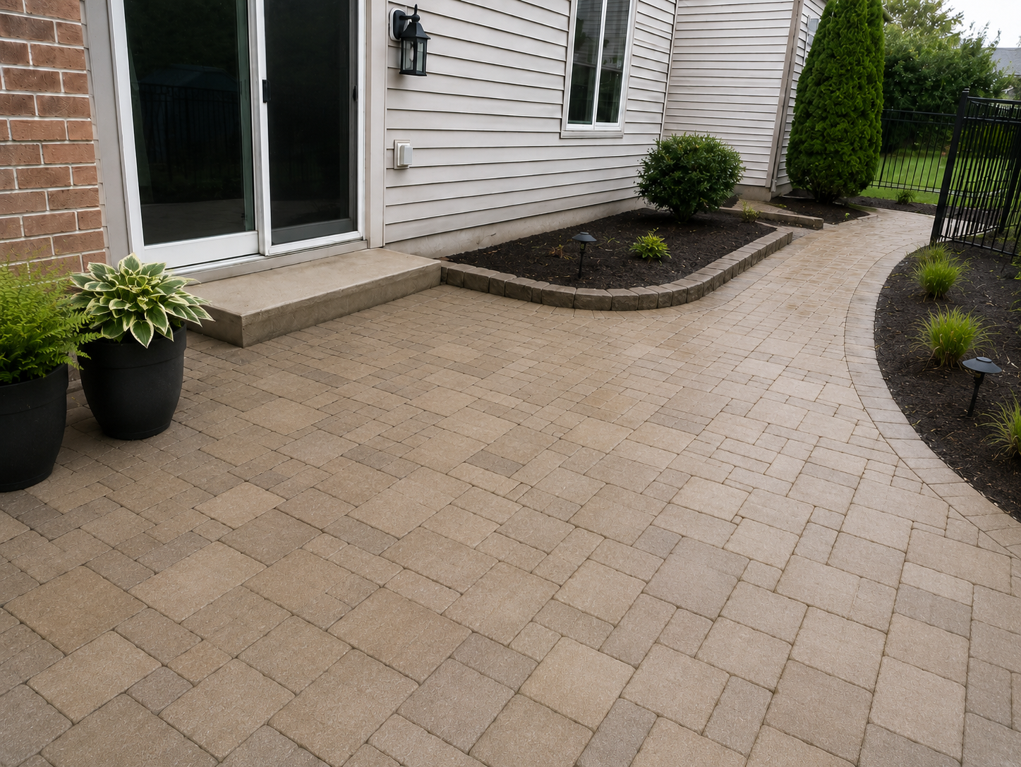 Paver patio power washing project in Woodstock, IL