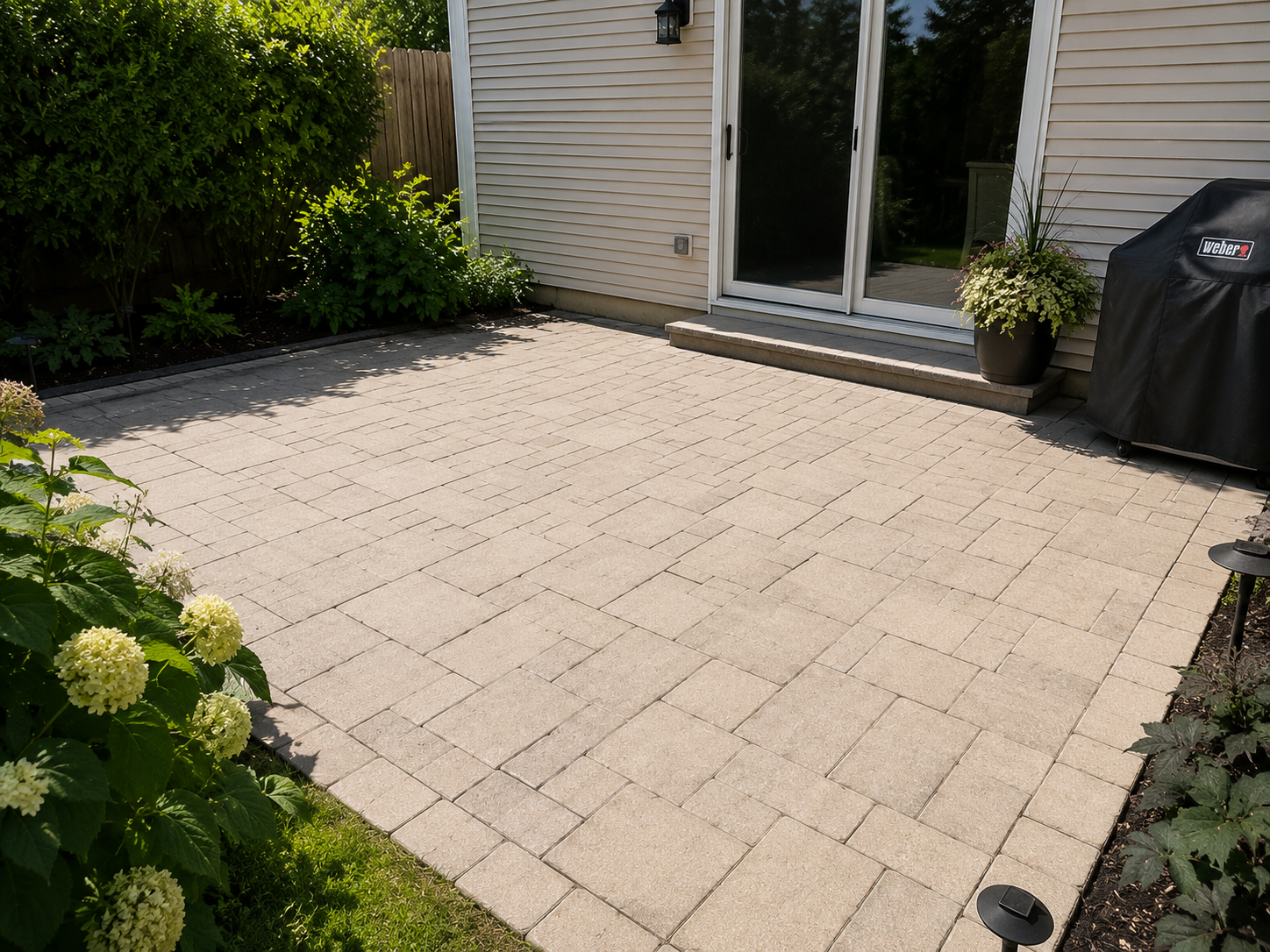 Paver patio power washing project in Algonquin, IL