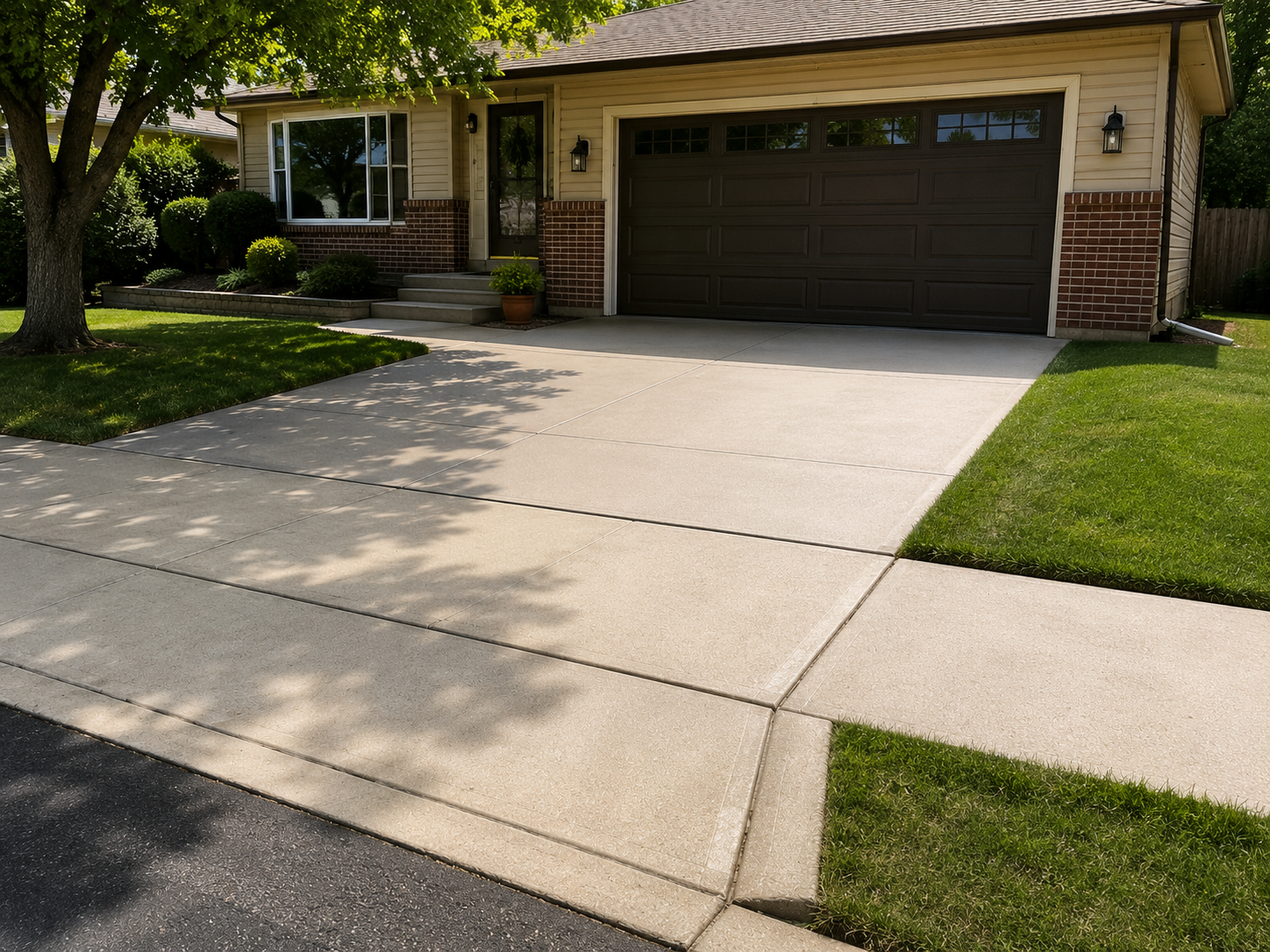Driveway and sidewalk power washing project in Cary, IL